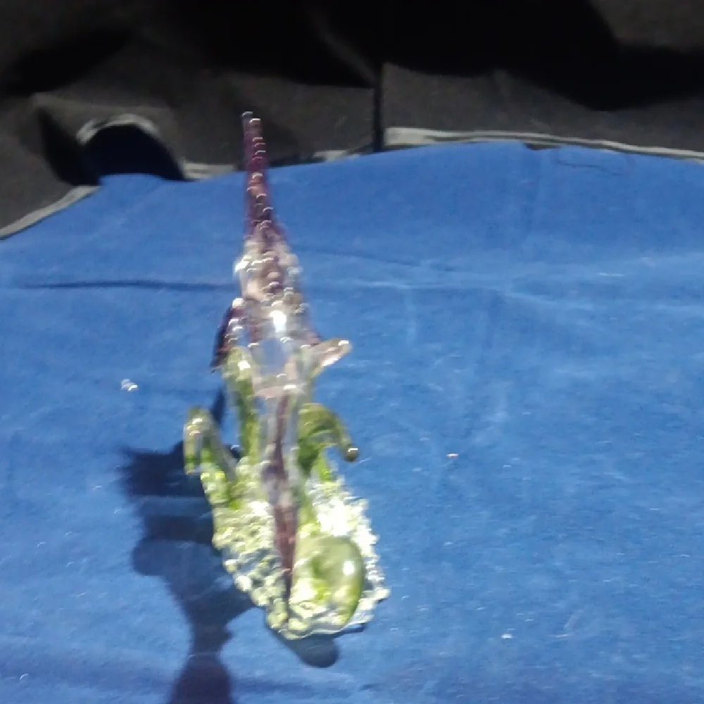 Glass Marlin Fish Figurine - Purple and Green